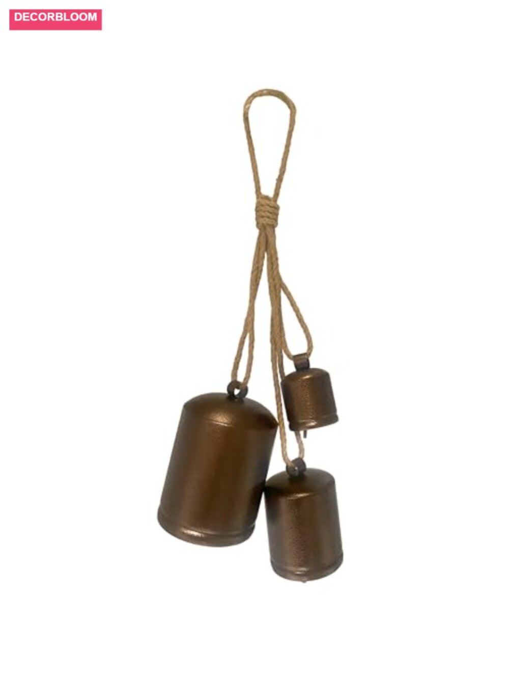 Hanging Jingle Bells Set of 3 Assorted Sizes Metal Rustic Christmas Decor